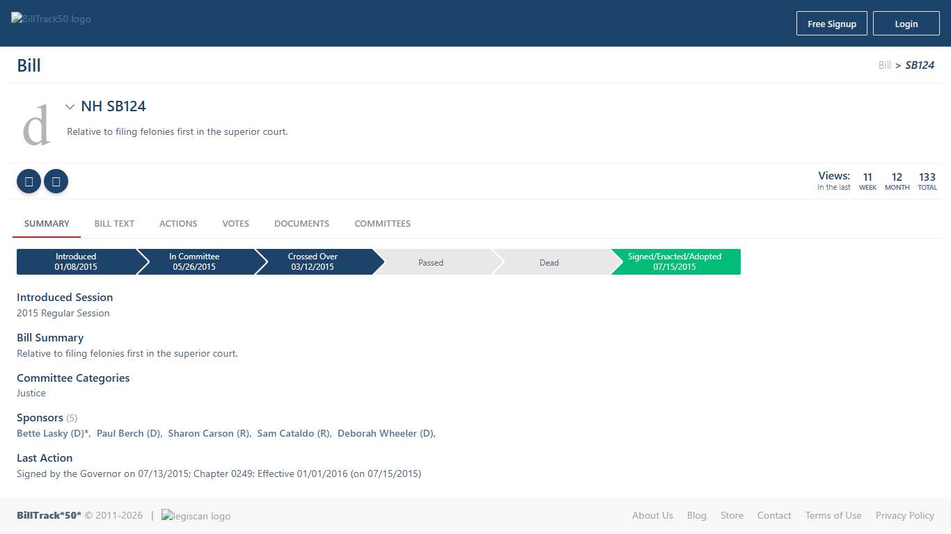 NH SB124 | BillTrack50